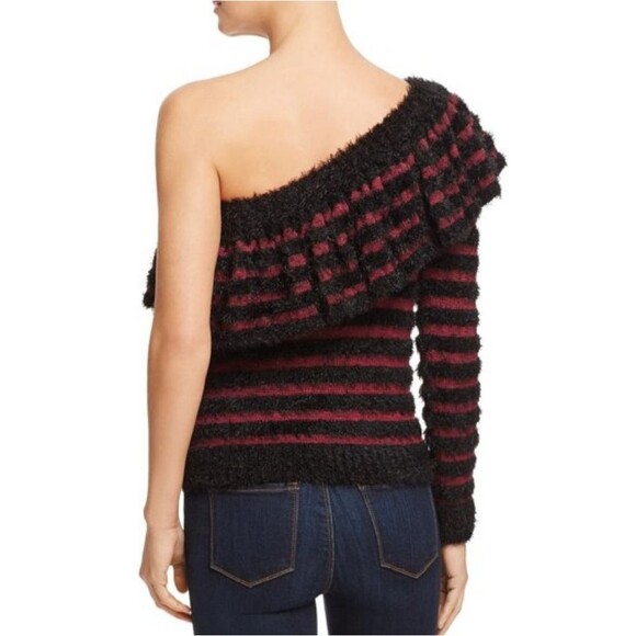 Wayf Ruffled One Shoulder Sweater Small NWT - Picture 4 of 4